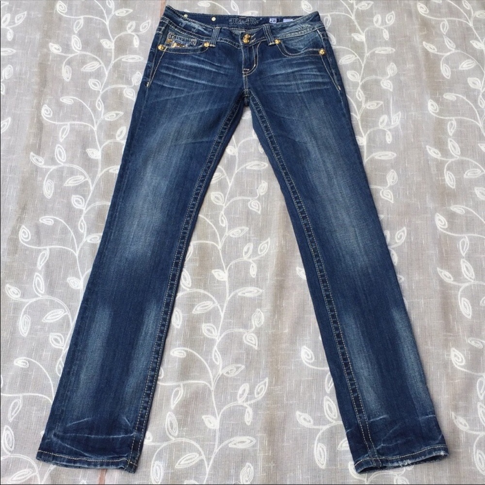 Miss me Denim Embellished Straight Leg Jeans - Picture 3 of 5